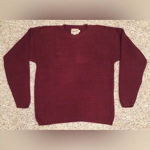 Vintage Woolrich Crew Neck Sweater Burgandy Sz Medium Made In USA